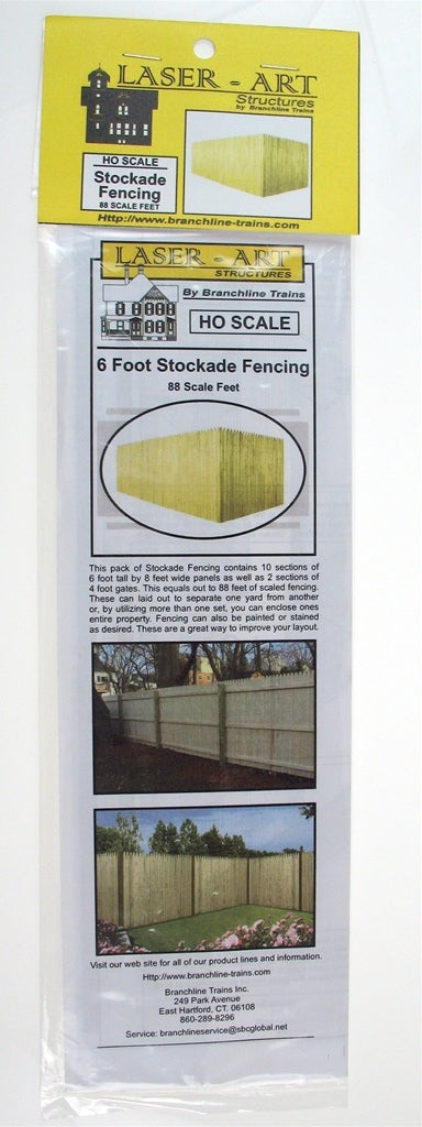 Branchline Trains 704 6' (88 Scale Feet) Stockade Fencing