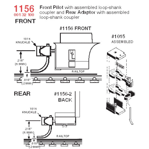 Micro-Trains 1156 N Atlas/Walthers Pilot Locomotive Coupler Conversion Kit