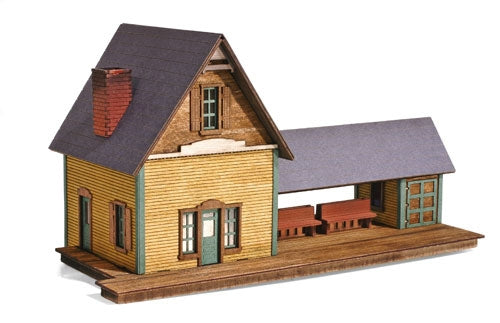 Micro-Trains 49990928 N Passenger Station Laser-Cut Wood Kit