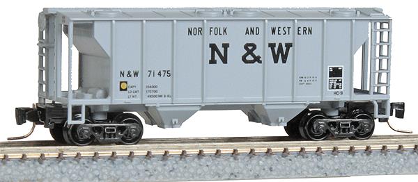 Micro-Trains 53100190 Z Scale Norfolk & Western 70T PS2 2Bay Hopper Car #71475