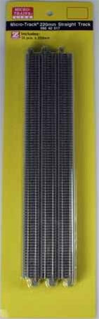 MicroTrains 99040917 Z 220mm Straight Micro-Track (Pack of 12)