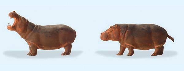 Preiser 20373 HO Animals - Hippopotamuses Figures (Set of 2)