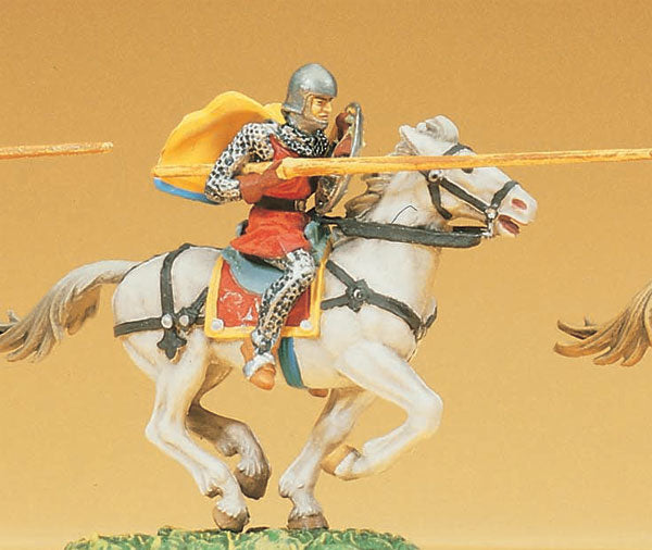 Preiser 50944 G Norman Riding with Lance & Cape Figure #1