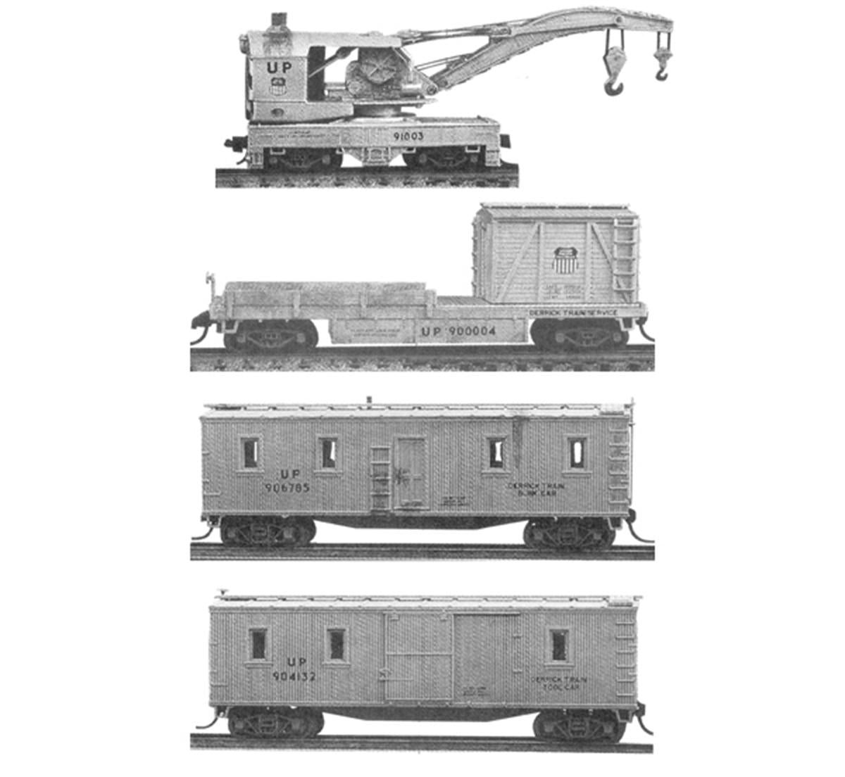 Tichy 2704 N Scale Work (Wreck) Train Set Plastic Kit (Set of 4)