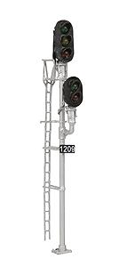 NJ International 1402 HO D Type Signal Dual-Head 3-Over-2, Brass