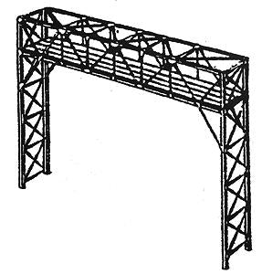 NJ International 4009 HO Standard Signal Bridge Kit 2 Track Silver