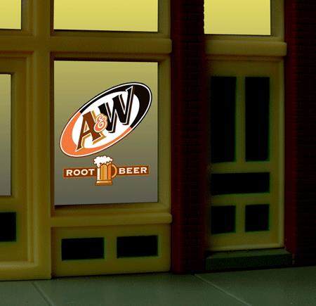 Miller Engineering 6666 HO/O Animated Neon Window Sign A&W Root Beer
