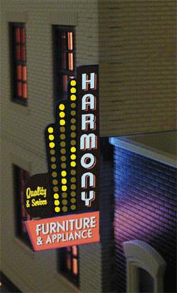 Miller Engineering 67822-R Animated Sign Kit Downtown Series #2 Right Medium