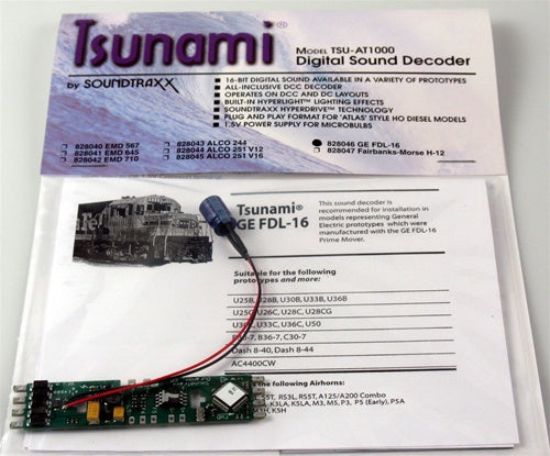 SoundTraxx 828046 Tsunami TSU-AT1000 1-Amp Digital Sound Control Decoder FDL-16