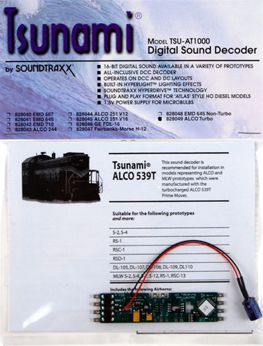 SoundTraxx 828049 Tsunami TSU-AT1000 Diesel Sound Decoder Alco 529 Turbocharged
