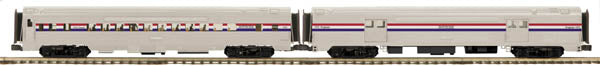 MTH 20-69198 O Amtrak 70' Streamlined ABS Baggage/Coach Passenger Set (Set of 2)
