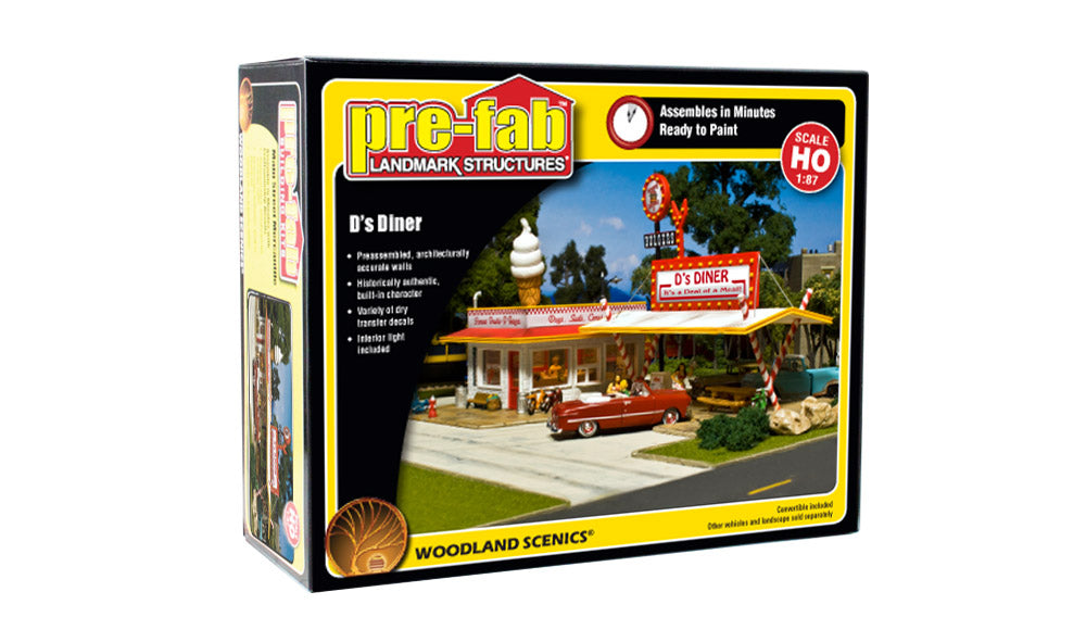 Woodland Scenics PF5188 HO Pre-Fab D''s Diner Building Kit