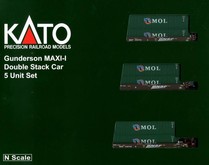 Kato 106-6153 N BNSF Gunderson MAXI-I Double Stack 5-Car Set