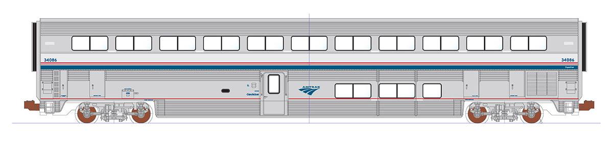 Kato 35-6053 HO Amtrak Superliner I Phase IVb Coach #34086
