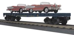 MTH 30-76498 O Baltimore & Ohio Flatcar w/‘58 Edsel Citations