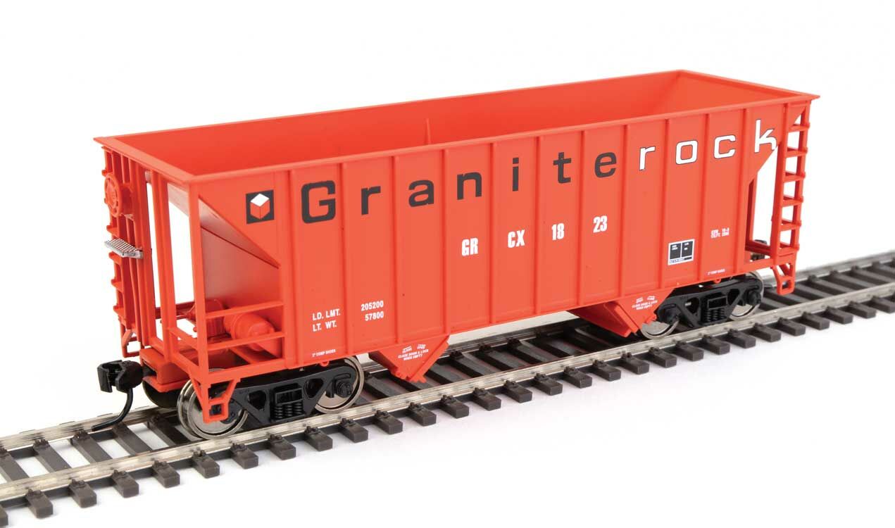 Walthers 910-56608 HO Granite Rock 34' 100-Ton 2-Bay Hopper RTR GRCX #1823