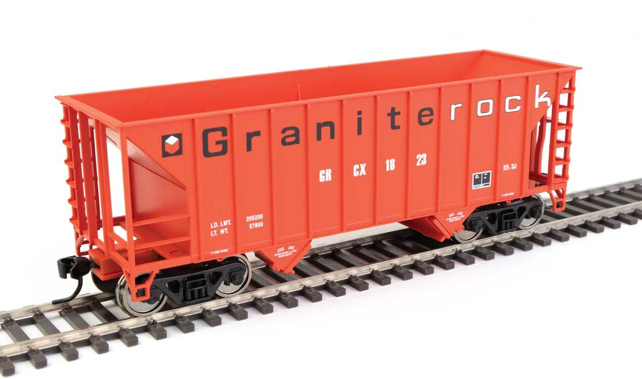 Walthers 910-56608 HO Granite Rock 34' 100-Ton 2-Bay Hopper RTR GRCX #1823