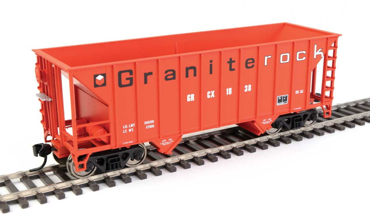 Walthers 910-56610 HO Granite Rock 34' 100-Ton 2-Bay Hopper RTR GRCX #1838