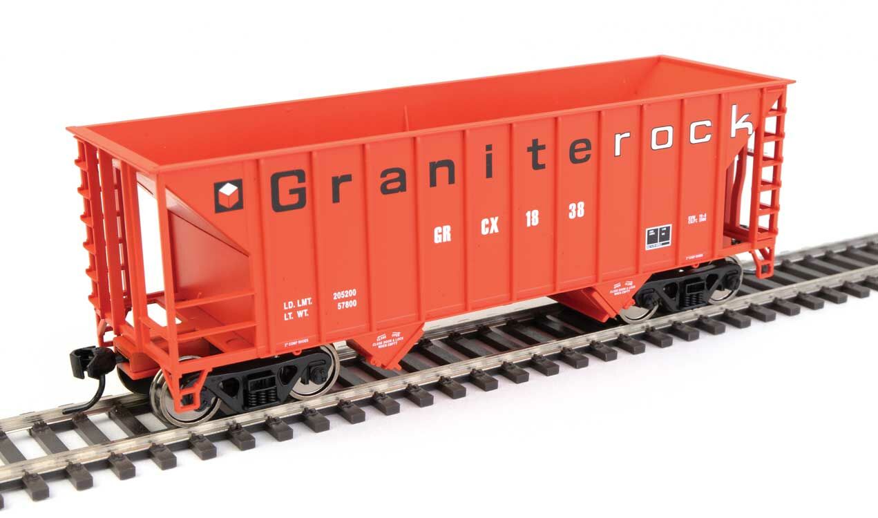 Walthers 910-56610 HO Granite Rock 34' 100-Ton 2-Bay Hopper RTR GRCX #1838