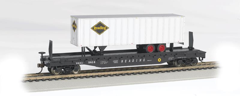 Bachmann 16704 HO Reading 52' 6" Flatcar w/35' Piggyback Trailer