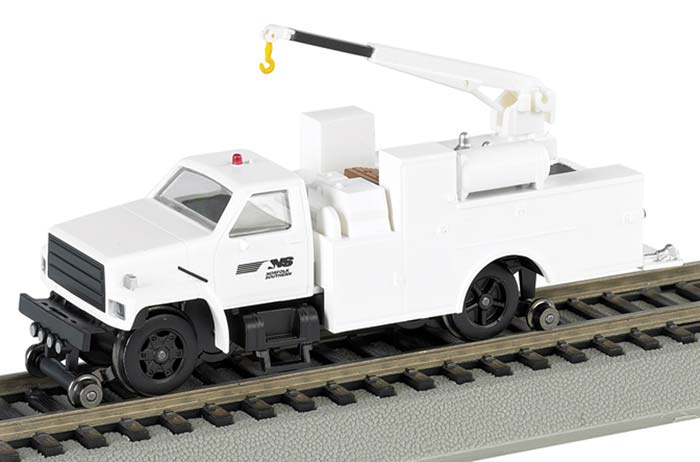 Bachmann 16902 HO Norfolk Southern MOW Hi-Rail Equipment Truck w/Crane (White)