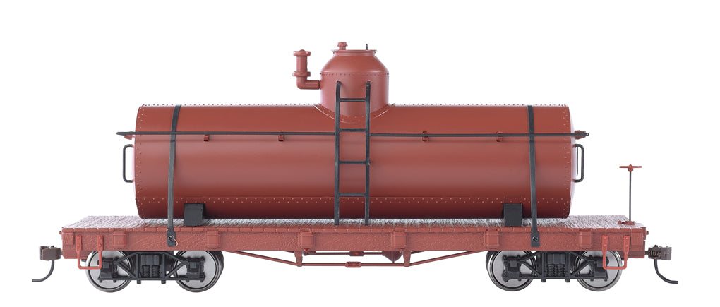 Bachmann 27197 On30 Painted & Unlettered Tank Car w/Flat Frame (Oxide Red)