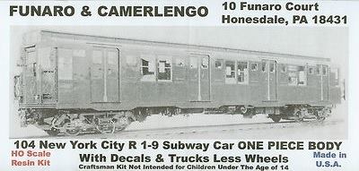 Funaro & Camerlengo 104 Subway car NYC R 1-9 dcls