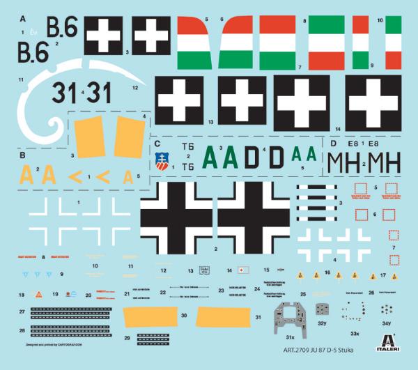 Italeri 2709 1:48 JU-87 D-5 Stuka Military Aircraft Plane Model Kit