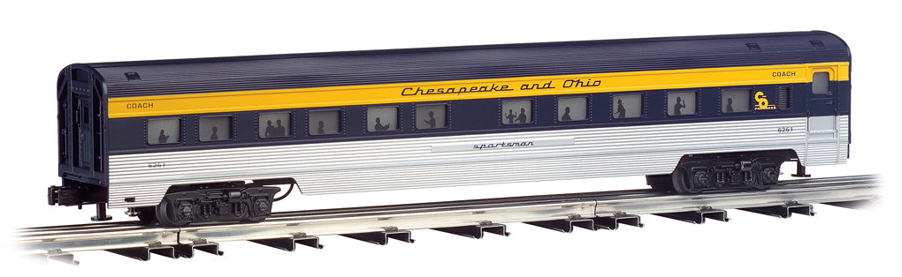 Williams 43155 O Gauge C&O 72 Ft. Streamline Passenger Cars (Set of 4)