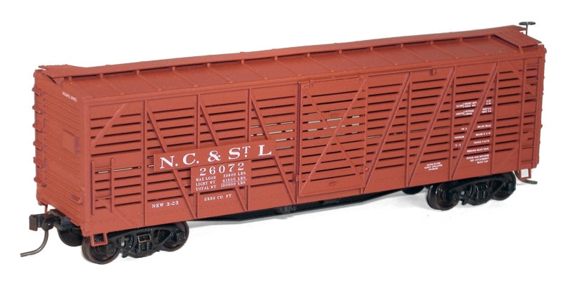 Accurail 4737 HO NC&STL 40' STOCK CAR