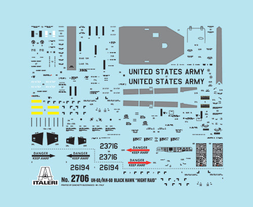 Italeri 2706 1:72 UH-1A Black Hawk Military Aircraft Helicopter Model Kit