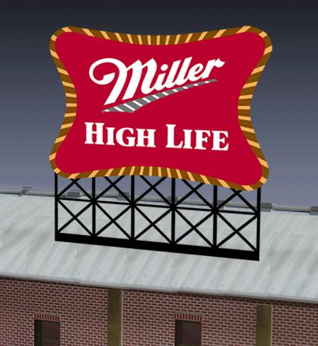 Miller Engineering 8062 N/HO Small Miller High Life Animated Neon Sign Kit