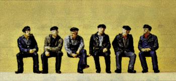 Preiser 10351 HO Seated Industrial Workers & Dockers Figures (Set of 6)