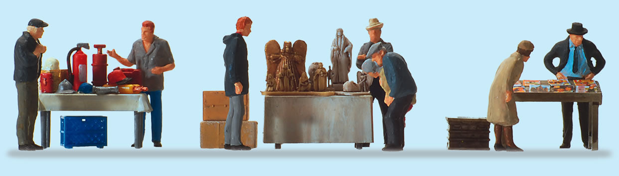 Preiser 10614 HO Flea Market #2 Figures with Accessories (Set of 6)