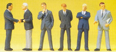 Preiser 68213 O Standing Businessmen in Suits Figures (Set of 6)
