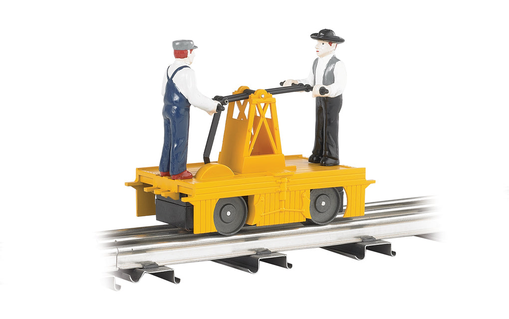 Williams 23801 O Gauge Operating Yellow Hand Car (3 Rail)