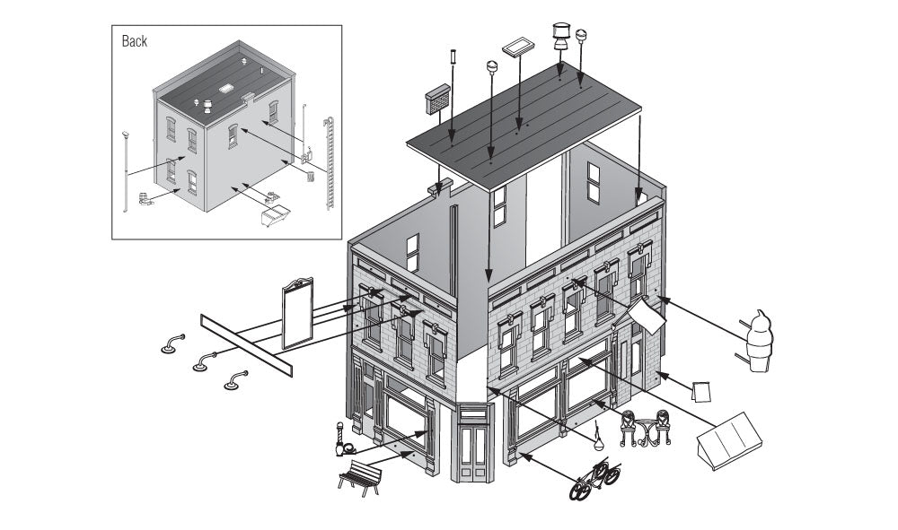 Woodland Scenics PF5893 O Corner Emporium Building Kit