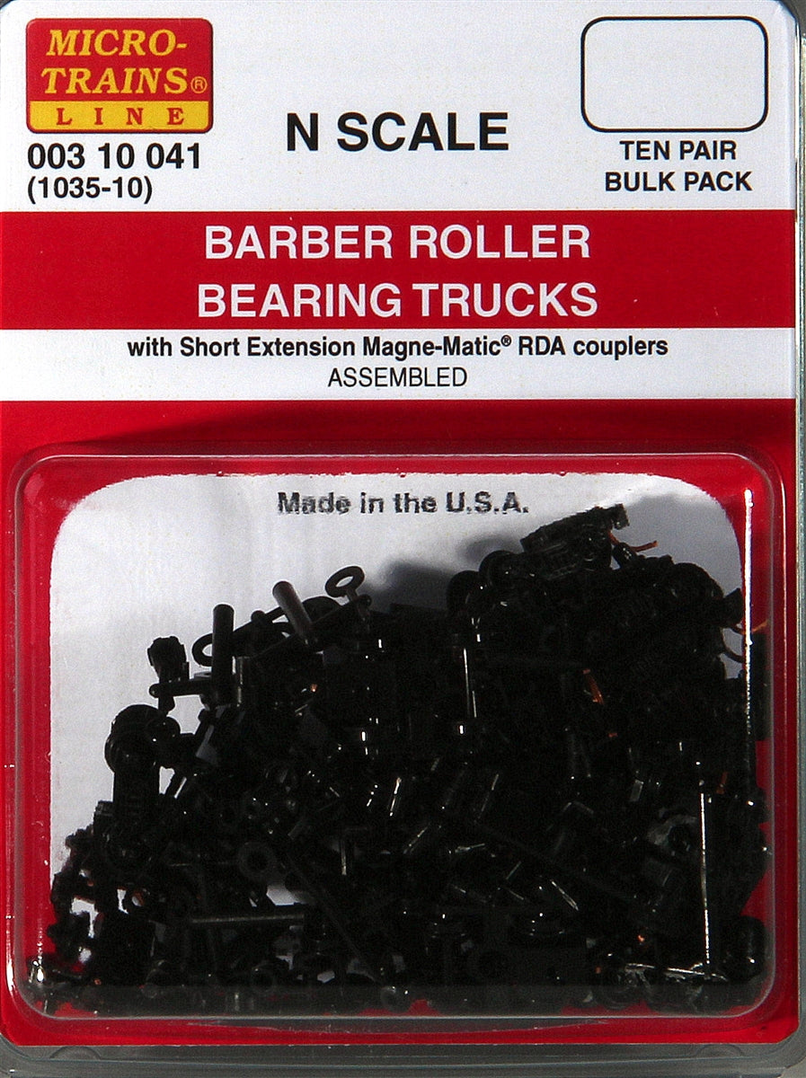 Micro-Trains 00310041 N Barber Roller-Bearing Trucks w/Short Ext. Couplers