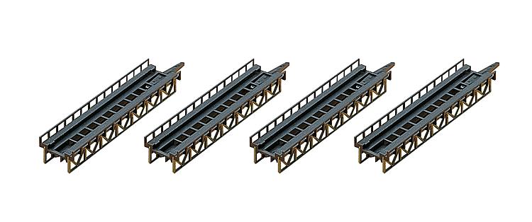 Faller 282901 4-3/8" Straight Steel Bridge Sections (4)