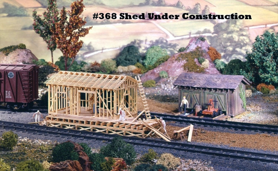 Campbell Scale Models 368-495 HO Shed Under Construction & Dbl Handcar House Kit