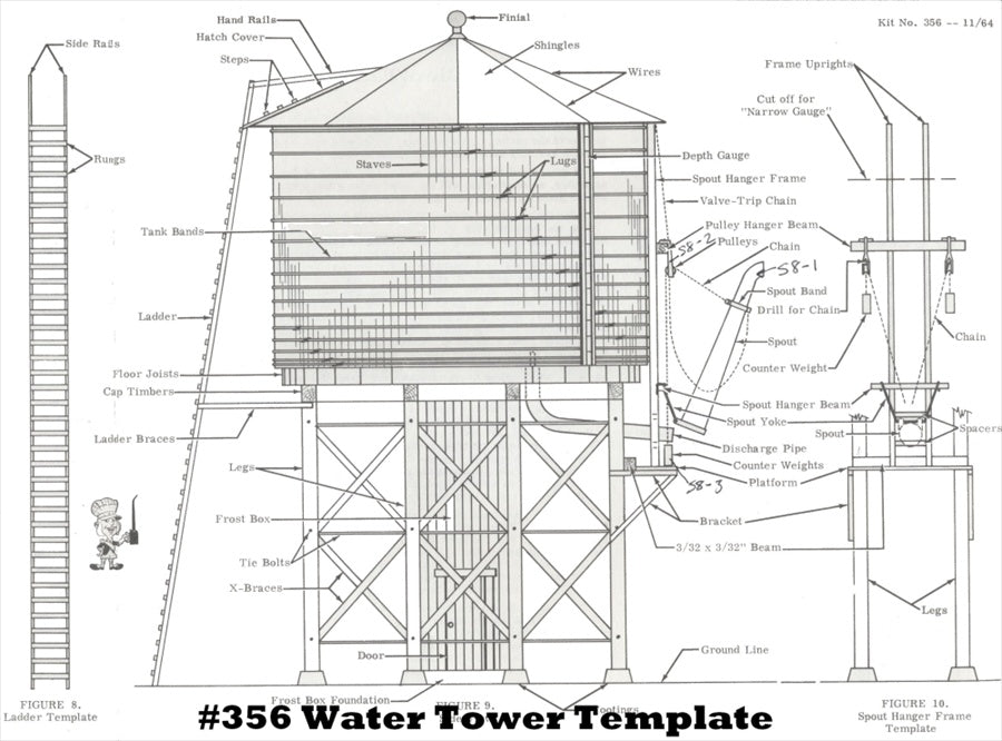 Campbell Scale Models 356-775 HO Water Tower Kit