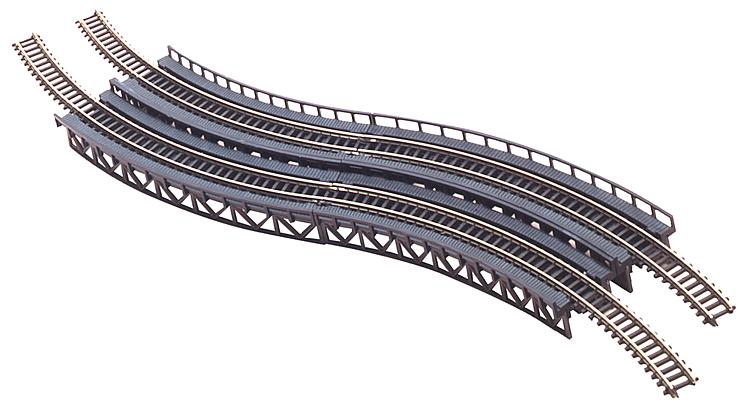 Faller 2905 Z 22 cm & 19.5 cm Radius Curved Steel Bridge Sections (Set of 4)