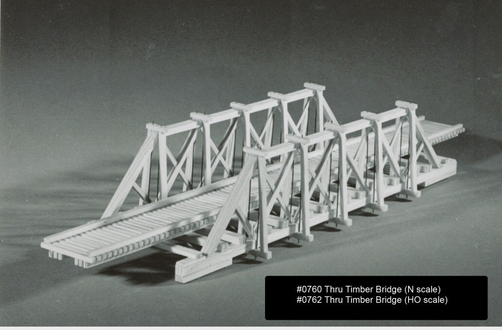 Campbell Scale Models 762 HO 70'''' Thru Timber Bridge Craftsman Kit