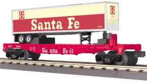 MTH 30-76494 Santa Fe Flat Car w/Trailer