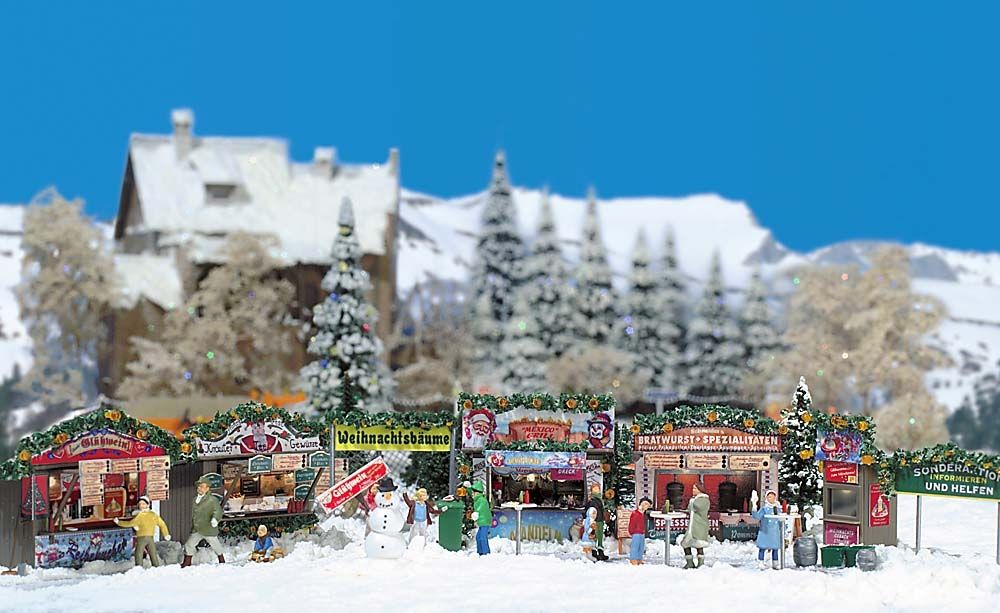 Busch 1059 HO Christmas Market Fair Scene Building Kit