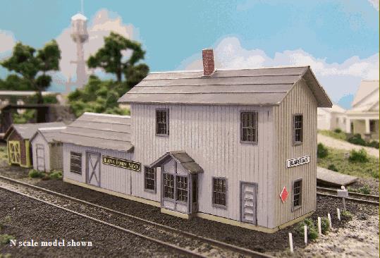 Blair Line 078 N 2-Story Train Depot Laser-Cut Building Kit