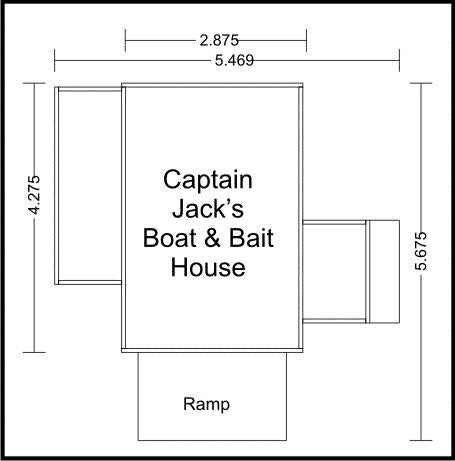 Bar Mills 0892 HO Captain Jack's Boat & Bait House Laser Cut Kit