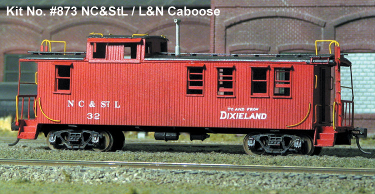 American Model Builders 873 Laser Art NC&STL Caboose HO Scale Kit