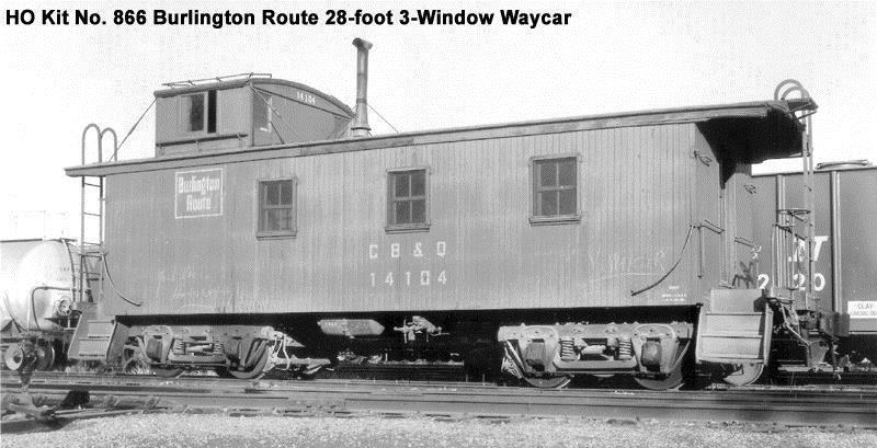 American Model Builders 866 Laser Art CB&Q 28' Wood Caboose HO Scale Kit