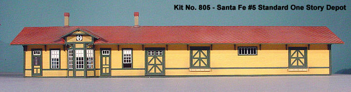 American Model Builders 805 HO Laser Art Santa Fe #5 Standard 1-Story Depot Kit